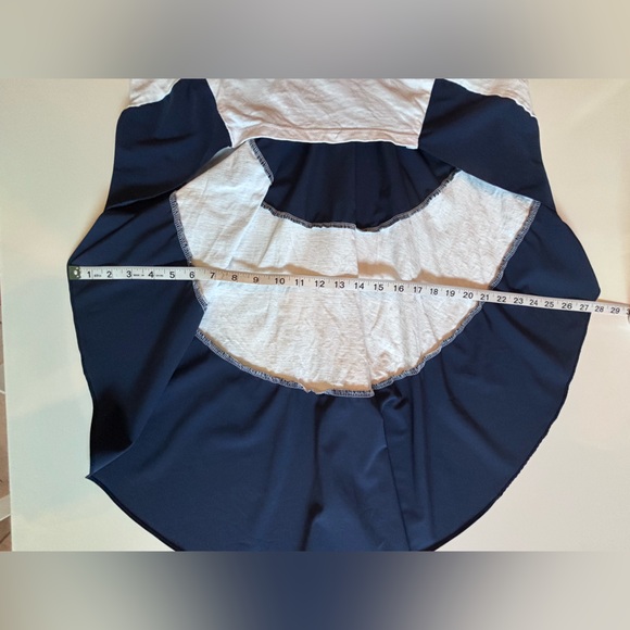 AKIRA Label  High Low Tail Top Navy and White with attached Necklace. Medium - Picture 12 of 16